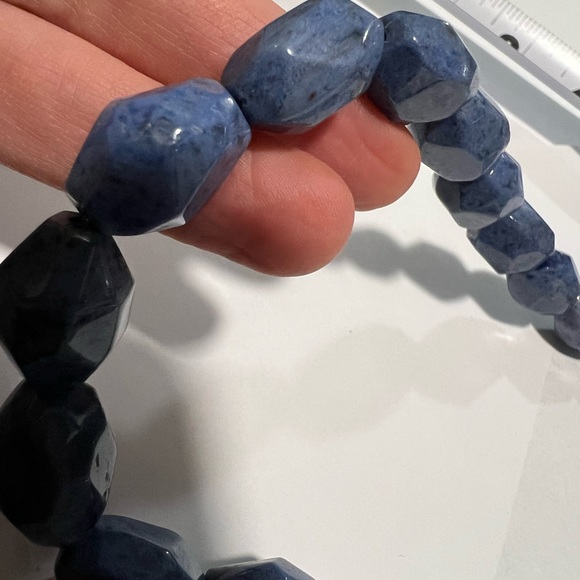 Blue Polished Stone Necklace with lobster clasp - Picture 10 of 10